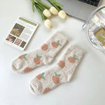 Kuschelige Socken gemustert- Khakis Orange