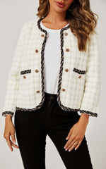 Straight Boucle Jacket In White Namma Markt