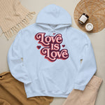 Love Is Love Hoodie – Retro Herz Pride Kapuzenpullover