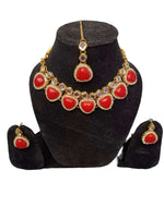 Gold Plated Pearl Kundan Beaded Chandbali Earrings for Women