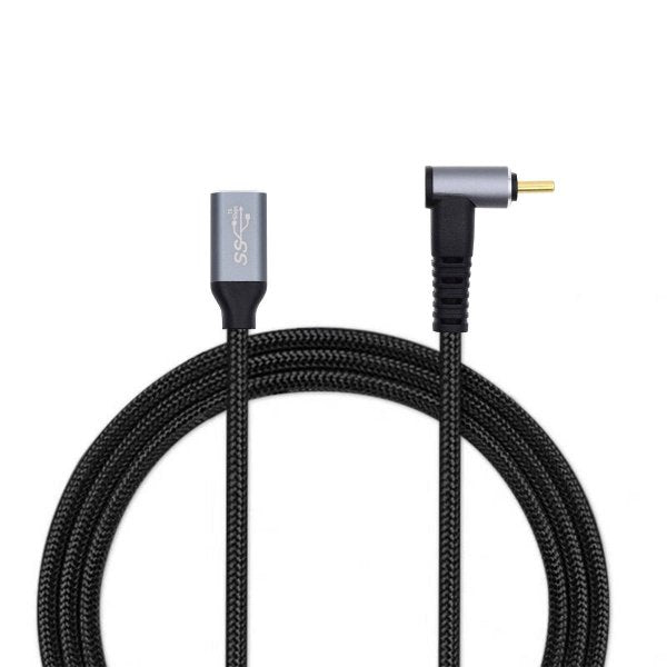 USB 3.1 Gen 2 Typ C Kabel 100 cm Stecker zu Buchse 10 Gbit/s 100W Winkel | System-S
