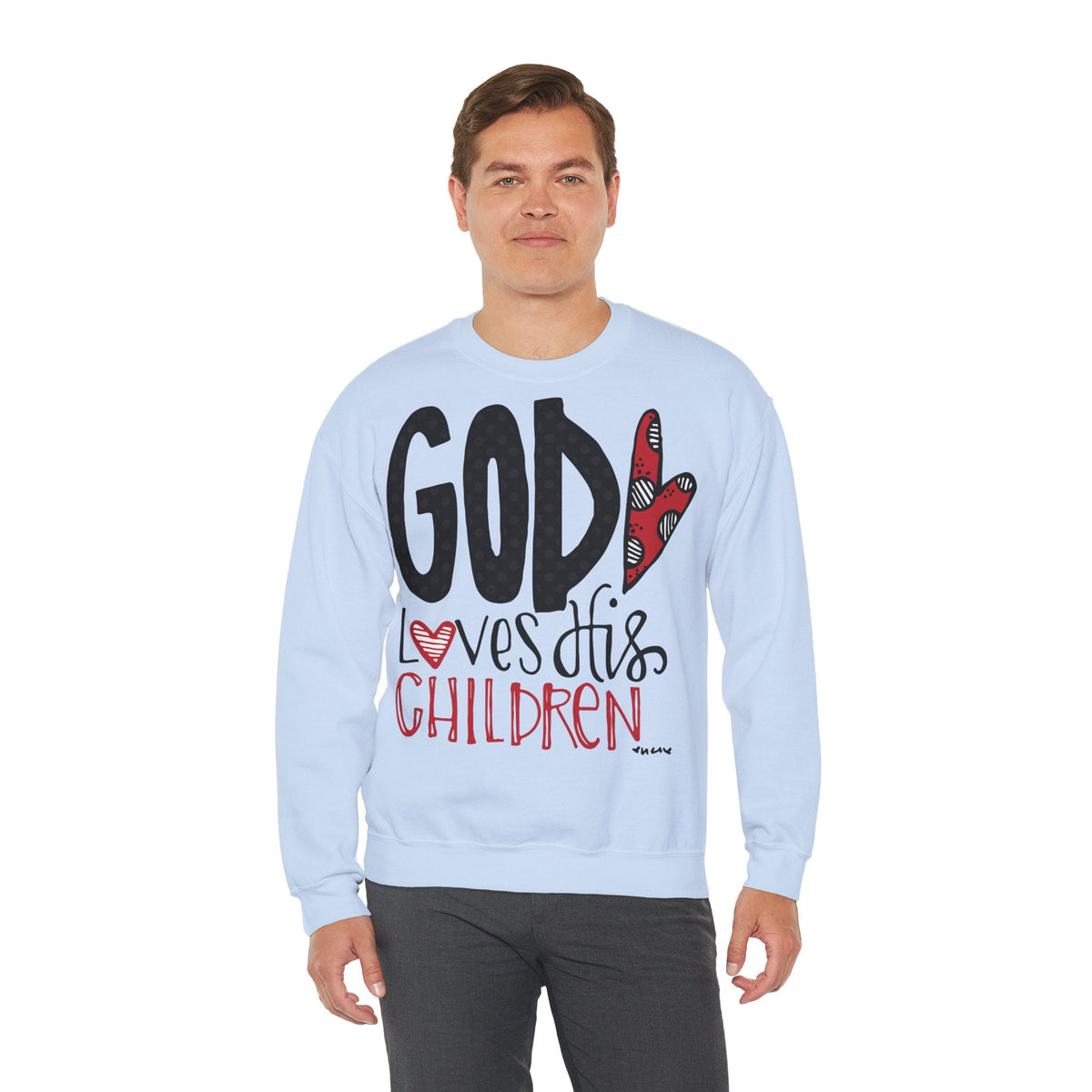 Gott liebt Seine Kinder Sweatshirt – Faith-Crewneck für Kinder und Familie