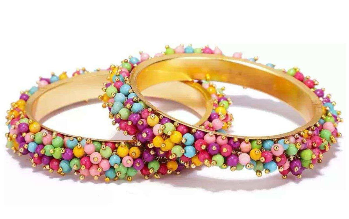 Set of 2 Embellished Gold-Plated Bangles