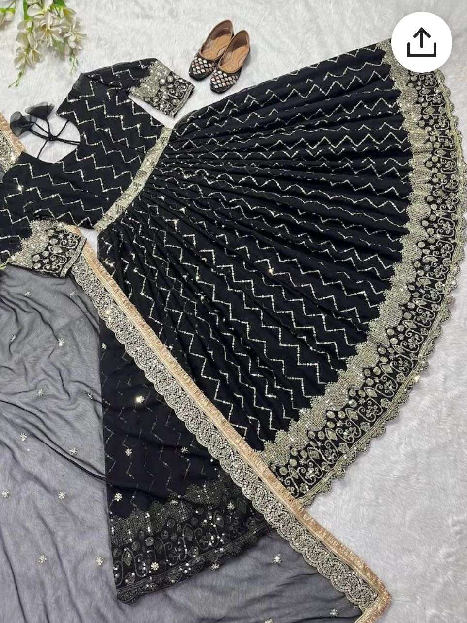 Pakistani Designer Partywear Heavy Work Anarkali