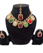 Gold Plated Pearl Kundan Beaded Chandbali Earrings for Women