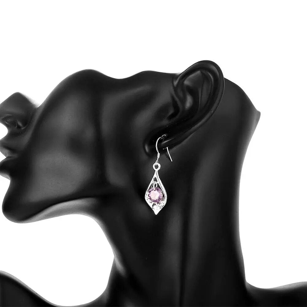 Amethyst Silver Earrings