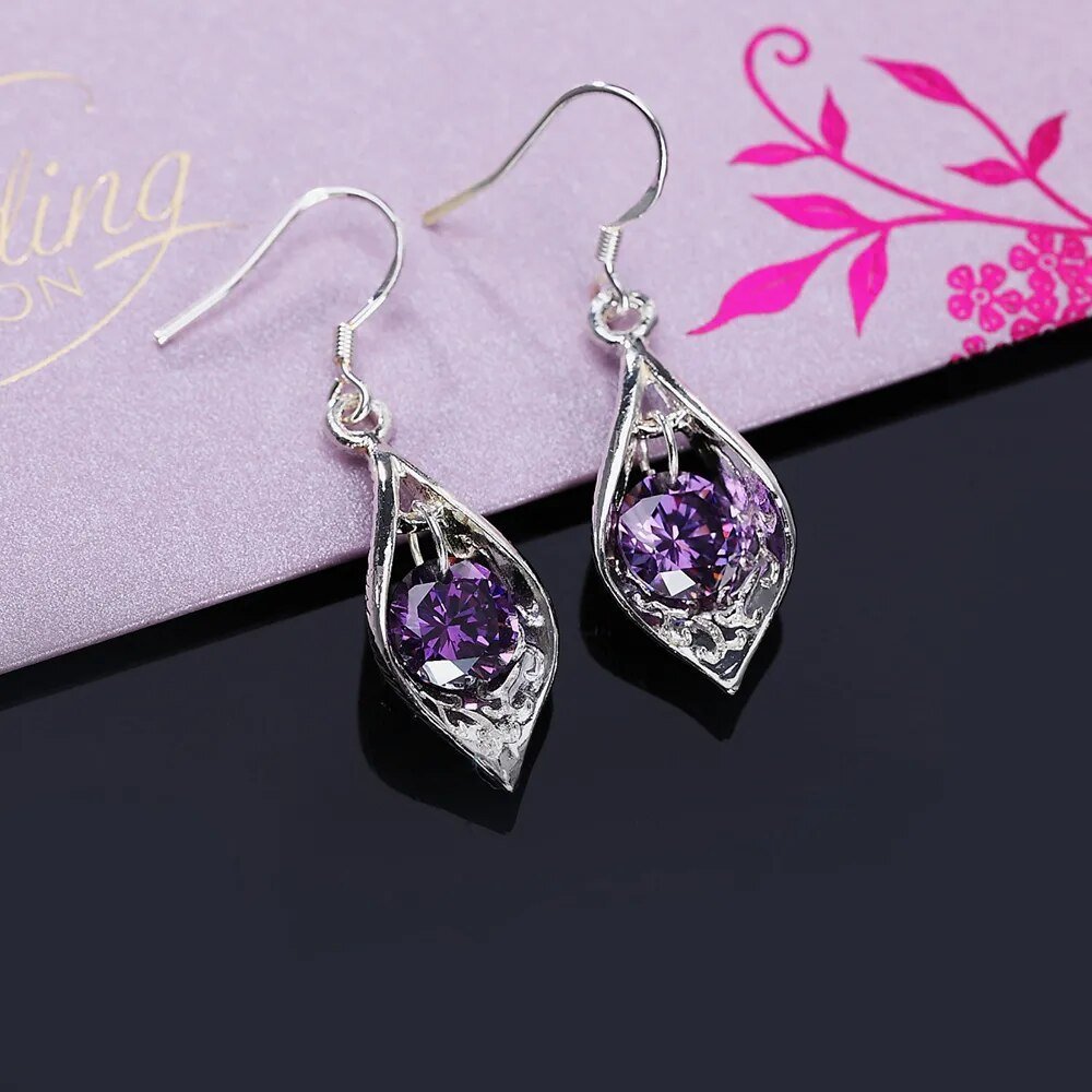 Amethyst Silver Earrings