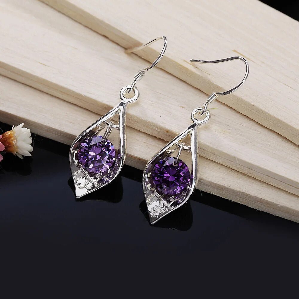Amethyst Silver Earrings