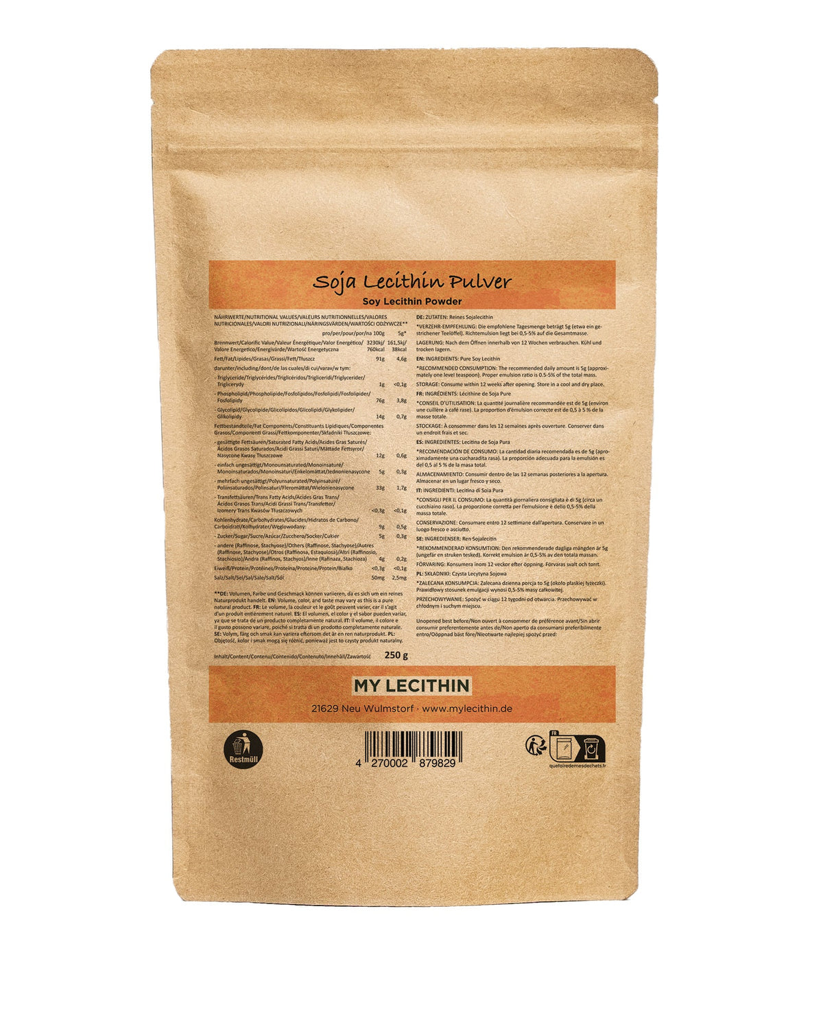 Soja-Lecithin Pulver | Reinlecithin | produziert in Deutschland | gentechnikfrei | vegan