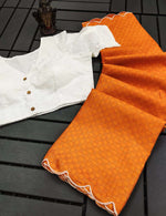 Manipuri kota chex Saree With Stitched Blouse