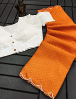 Manipuri kota chex Saree With Stitched Blouse