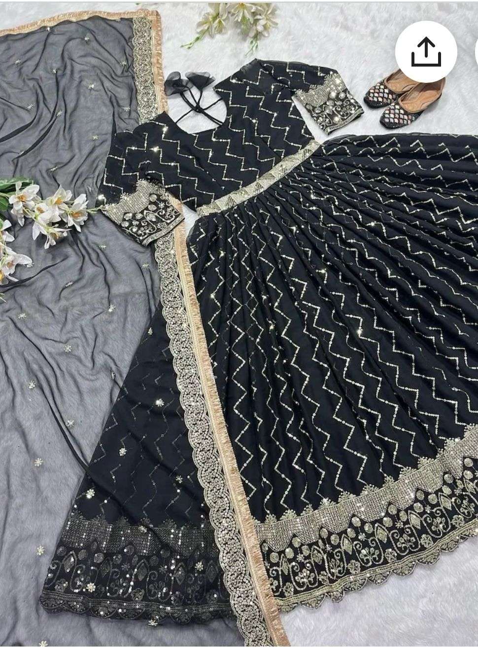 Pakistani Designer Partywear Heavy Work Anarkali