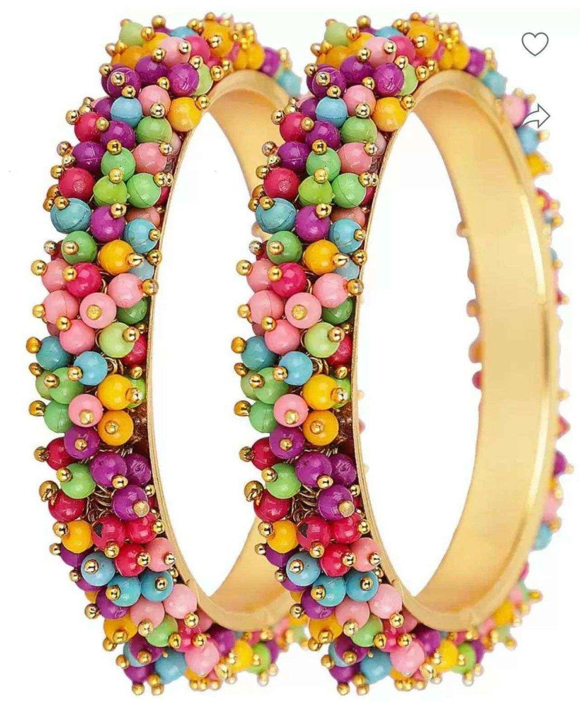 Set of 2 Embellished Gold-Plated Bangles