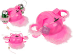 Trinkhelm mit Federn | Pink