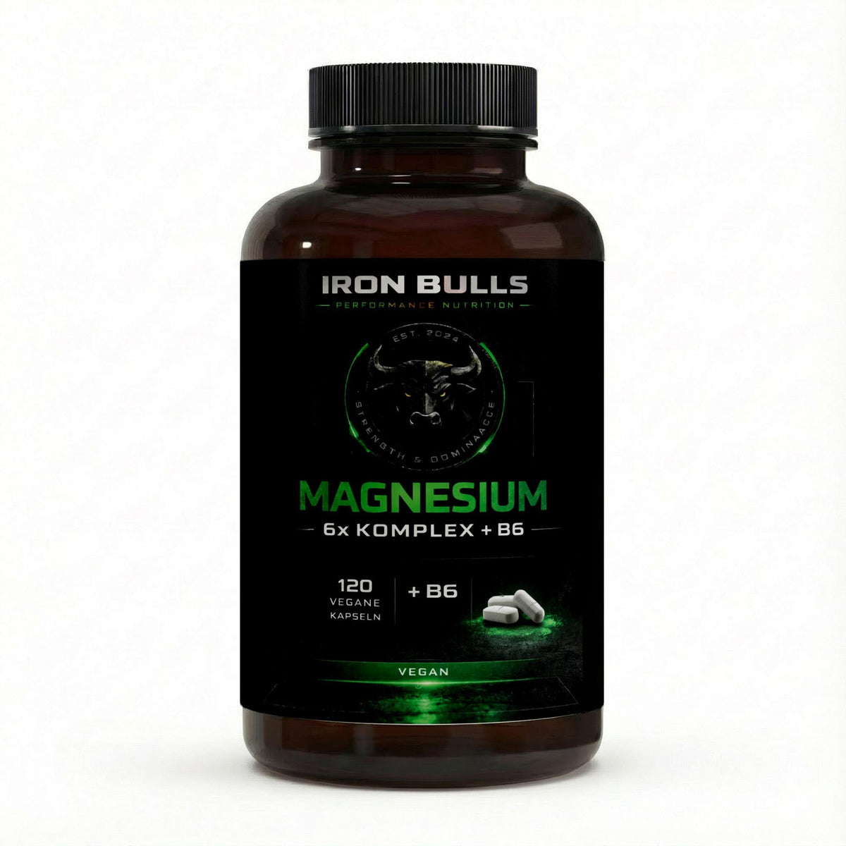 Magnesium 6x Komplex + B6 - 120 vegane Kapseln
