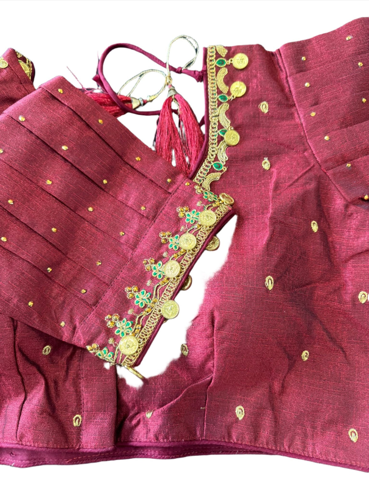 Silk Temple Coin Blouse