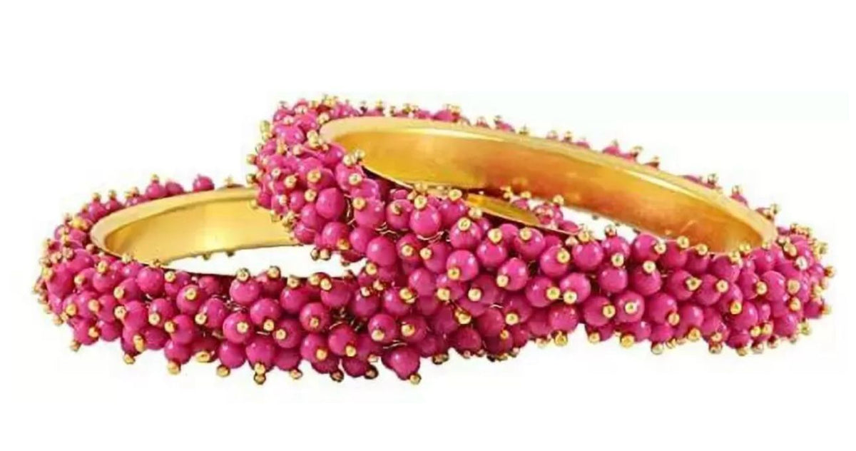 Set of 2 Embellished Gold-Plated Bangles