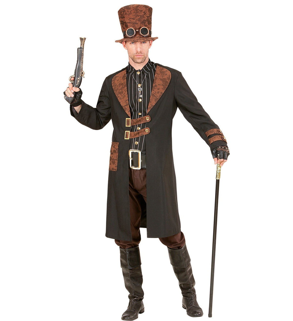 Steampunk Herren Kostüm "Steamwell" | Mantel mit Hemd und Hut