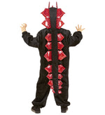 Schwarzer Drache Kinderkostüm | Schwarz Rot - Overall