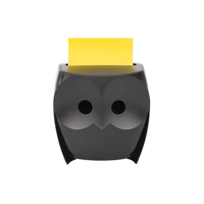 Post-it® Z-Notes Dispenser, Eule, Schwarz + Post-it® Super Sticky Z-Notes,  45 Blatt/Block, 2 Blöcke/Packung | Packung (1 Stück)