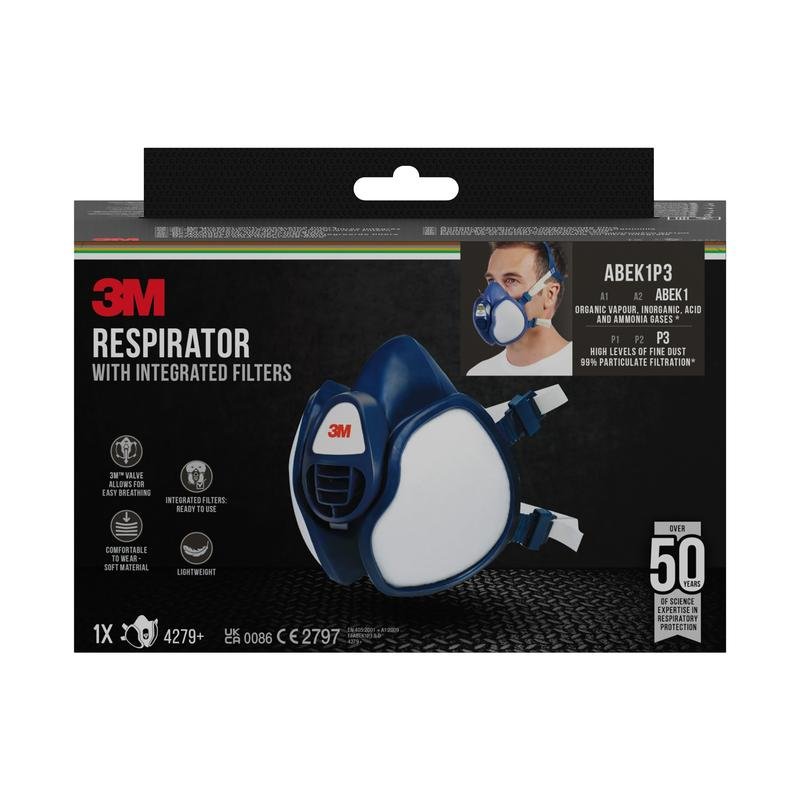 3M™ Atemschutzmaske mit integrierten Filtern
