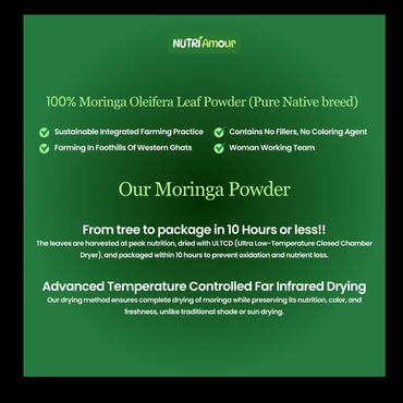 Polvo Orgánico de Moringa India Nutriamour 250g