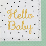 Hello Baby - Servietten | 20 Stück, 33 x 33 cm