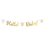 "Hello Baby" Girlande Weiß Gold | 160 cm