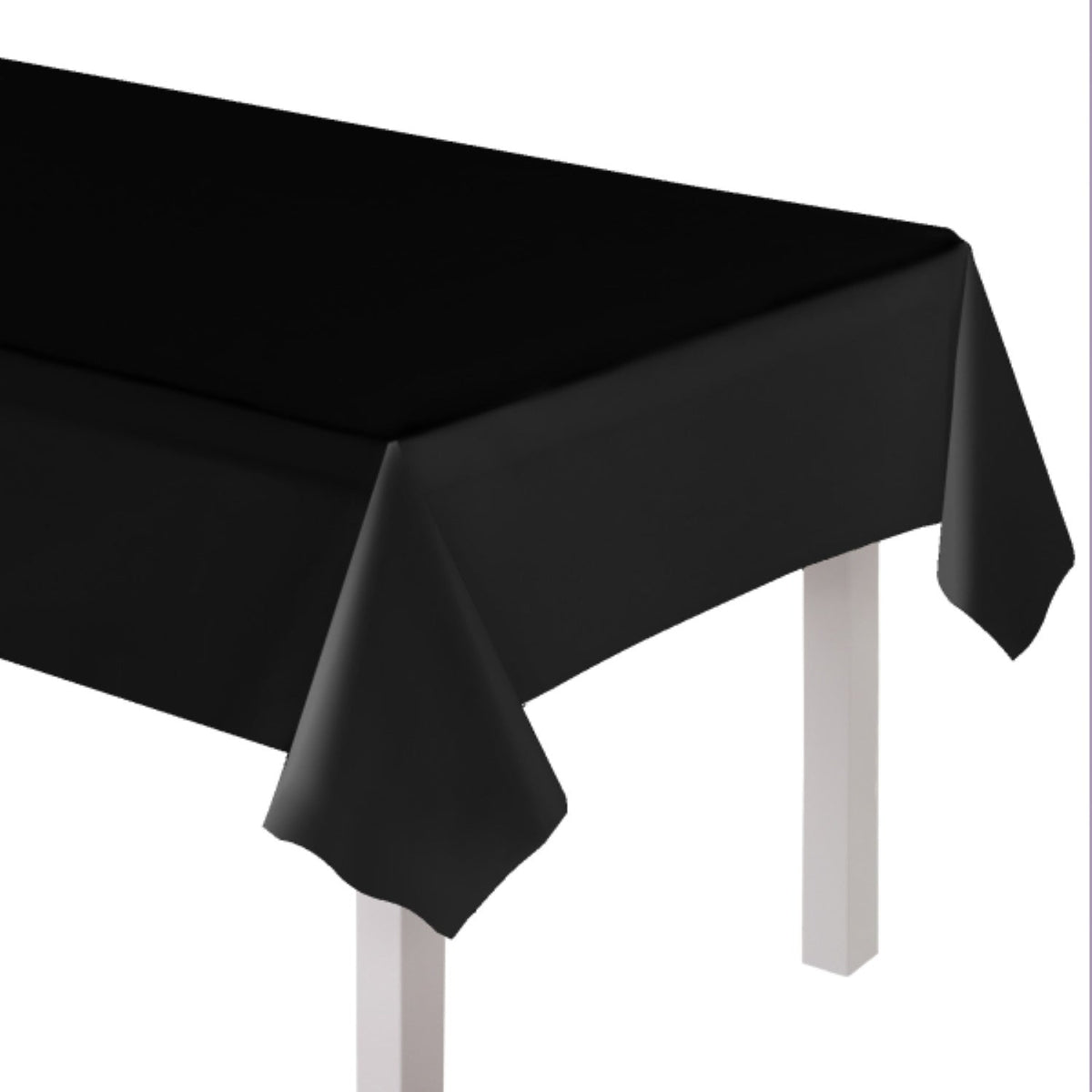 Tischdecke PVC Unifarben 137x274cm | Schwarz