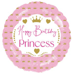 18"/Ø43cm Folienballon "Happy Birthday" Princess