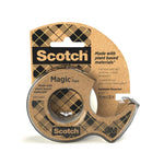 Scotch® Magic™ Klebeband, mit 66 % pflanzlichem Klebstoff hergestellt, 19 mm x 20 m, 1 Rolle + 1 Abroller aus Recyclingmaterial/Packung | Packung (1 Rolle)