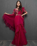 Lehenga Saree With Full-Stitched Blouse With Embroidery Work