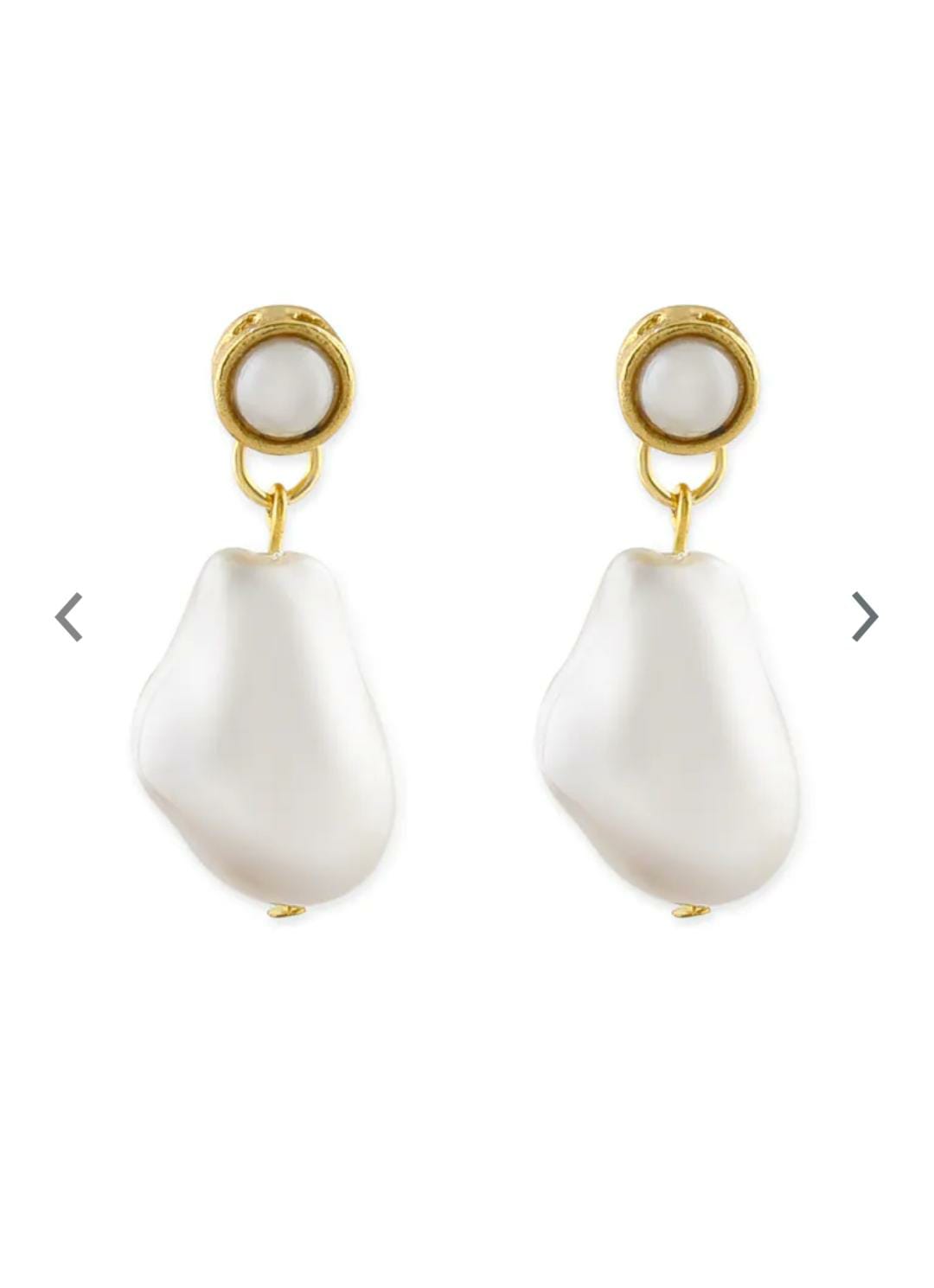Pearls Gold Plated White Pearl Beaded Jewellery Set