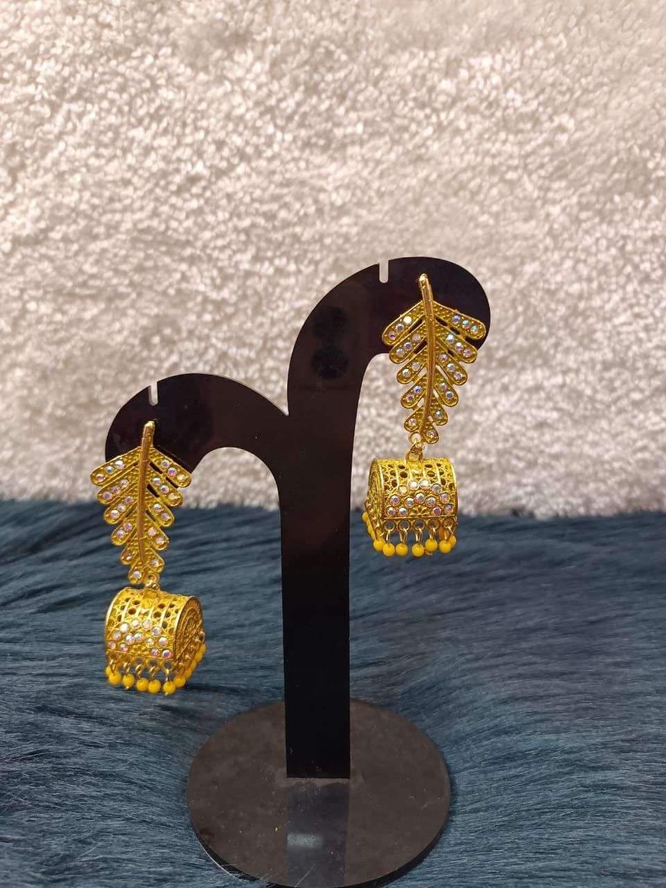 Women Gold-Toned & Jali Style Drop Earrings