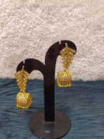 Women Gold-Toned & Jali Style Drop Earrings