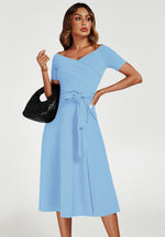 Bardot Midi Dress In Light Blue