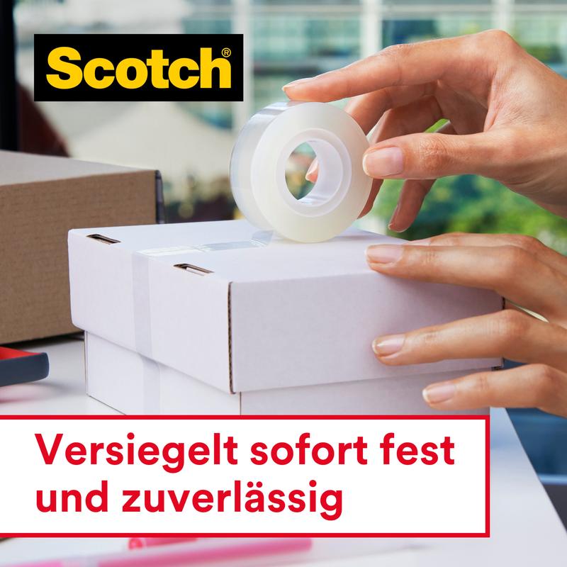 Scotch® Crystal Klebeband, 19mm x 25 m, 1 Rolle auf Handabroller/Packung + 5 m GRATIS