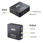 DREIKS HDMI zu AV Adapter Full HD 1080P HDMI zu Video Audio RCA Konverter USB Kabel