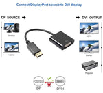 DREIKS DP zu DVI Adapter DisplayPort zu DVI Konverter Full HD 1080p PC Beamer Vergoldet