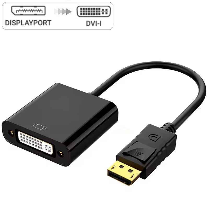 DREIKS DP zu DVI Adapter DisplayPort zu DVI Konverter Full HD 1080p PC Beamer Vergoldet