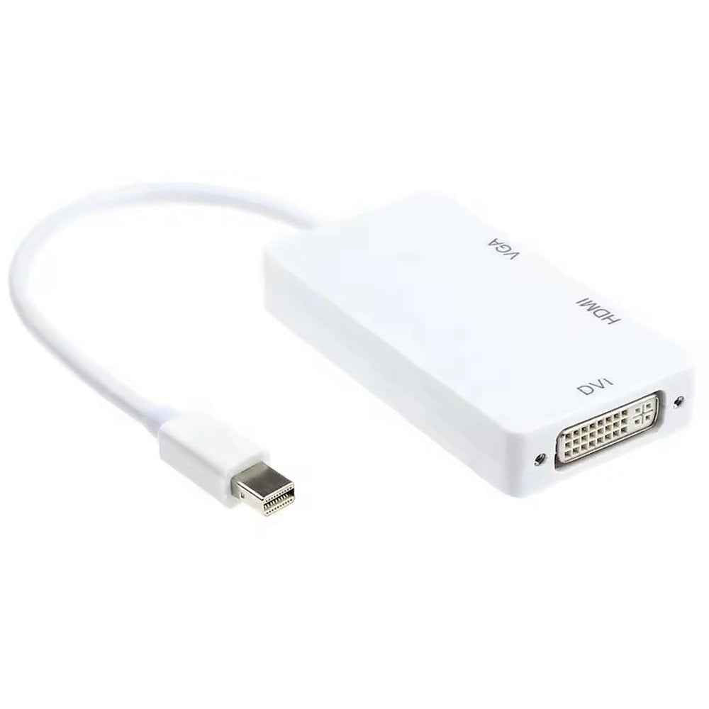 DREIKS Mini DisplayPort auf HDMI DVI VGA Adapter Mini DP Konverter 3in1 1080p Schwarz oder Weiß