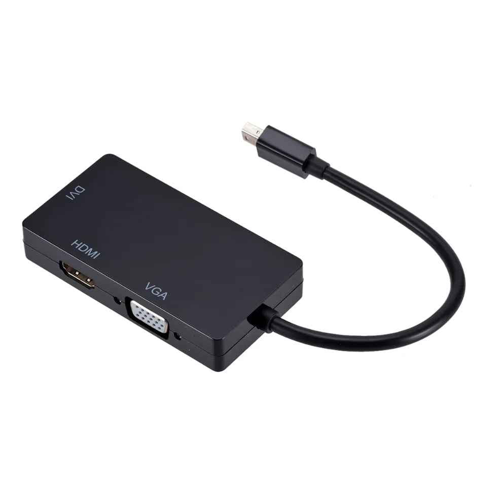 DREIKS Mini DisplayPort auf HDMI DVI VGA Adapter Mini DP Konverter 3in1 1080p Schwarz oder Weiß