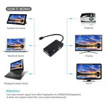 DREIKS Mini DisplayPort auf HDMI DVI VGA Adapter Mini DP Konverter 3in1 1080p Schwarz oder Weiß