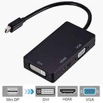 DREIKS Mini DisplayPort auf HDMI DVI VGA Adapter Mini DP Konverter 3in1 1080p Schwarz oder Weiß