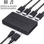 DREIKS 1-in-4-out HDMI Splitter Verteiler 4K 3D 4K@30Hz 1080p@60Hz Ultra HD Adapter
