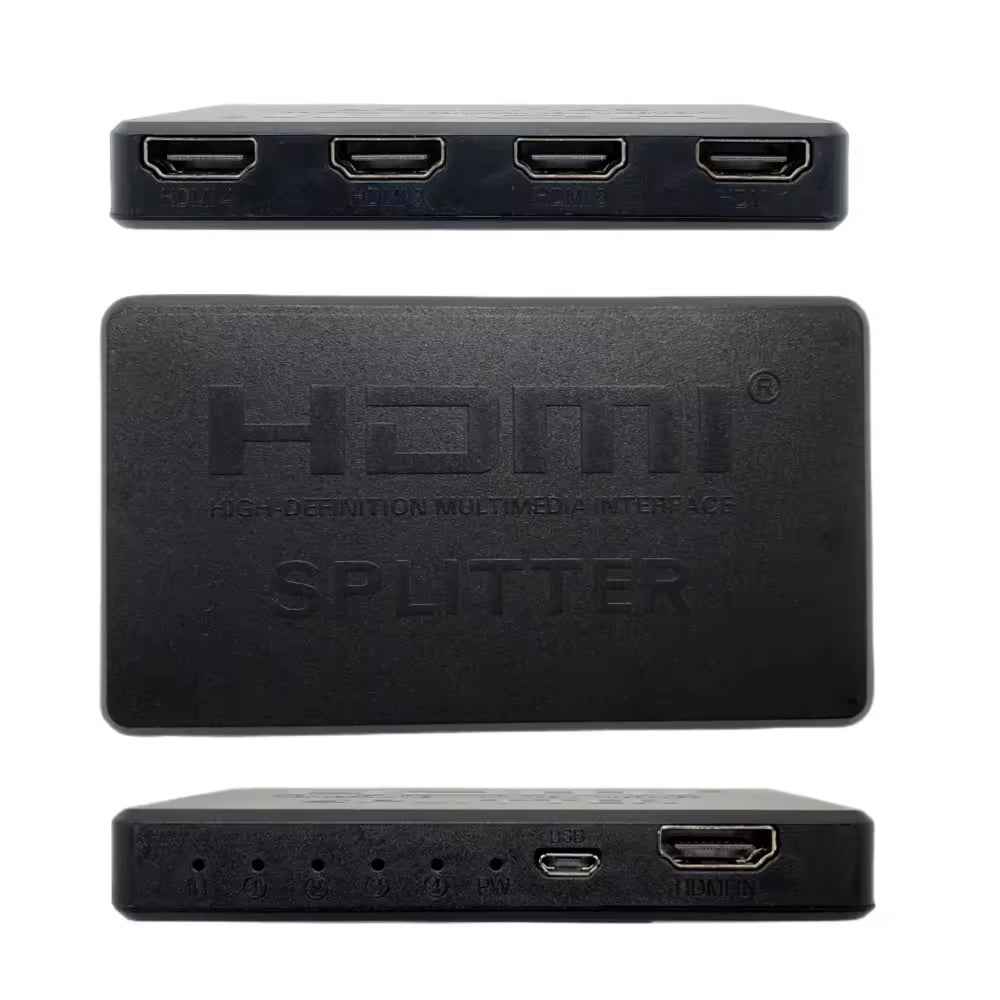DREIKS 1-in-4-out HDMI Splitter Verteiler 4K 3D 4K@30Hz 1080p@60Hz Ultra HD Adapter