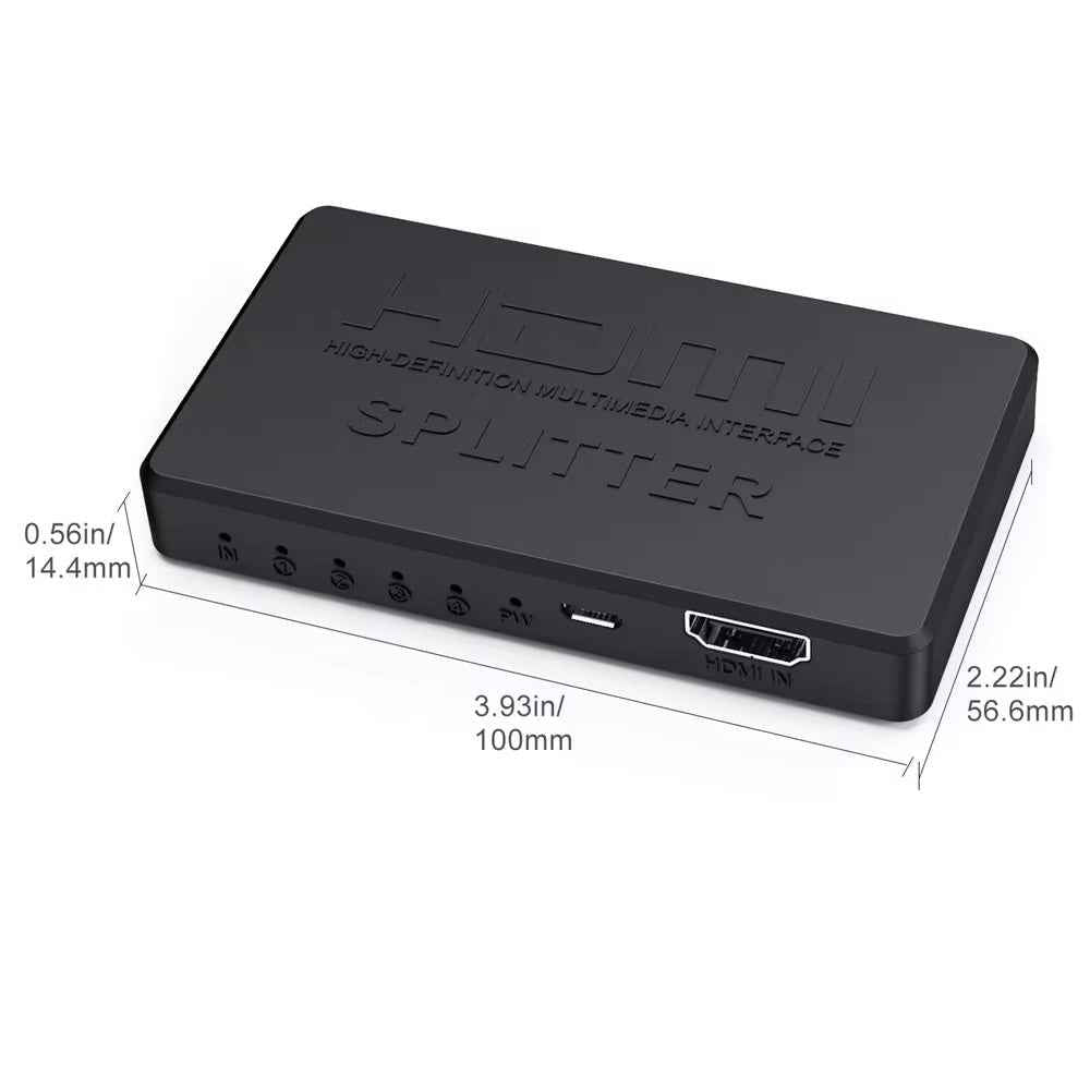 DREIKS 1-in-4-out HDMI Splitter Verteiler 4K 3D 4K@30Hz 1080p@60Hz Ultra HD Adapter