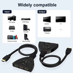 DREIKS 3-in-1-out HDMI Switch Adapter Umschalter 3in1 Ultra HD 4K oder Full HD 1080p