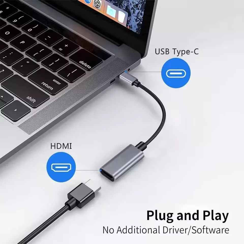 DREIKS USB-C zu HDMI Adapter 4K UHD Typ C auf HDMI für Samsung Galaxy Huawei Xiaomi TV