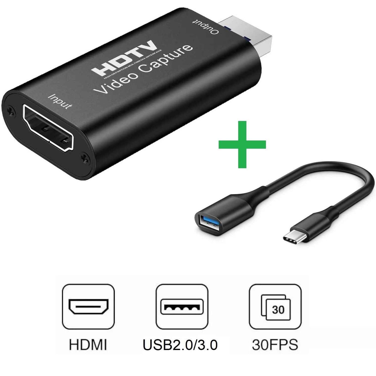 DREIKS Video Capture Card HDMI USB 4K 1080p Live Video Streaming Game Recorder USB-C